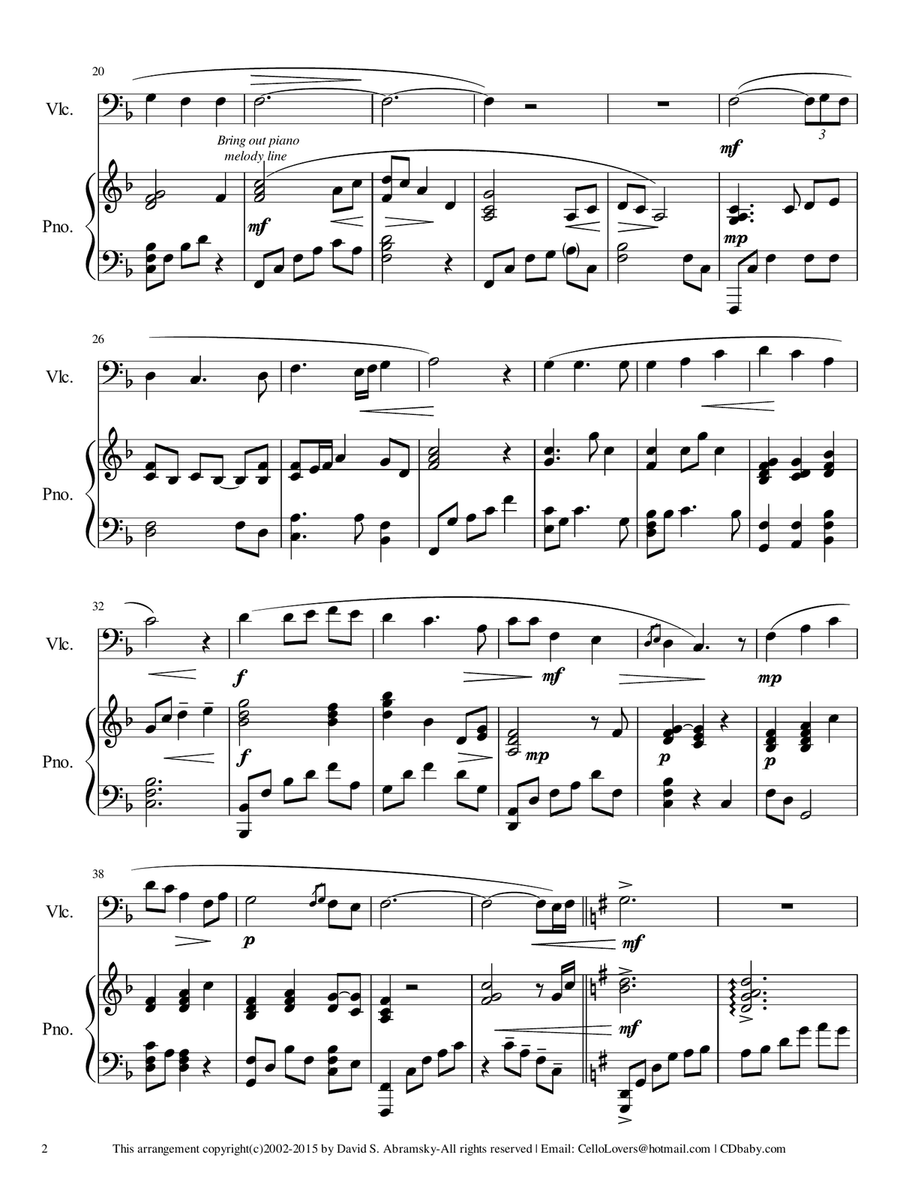 Be Thou My Vision (arr. for cello and piano) Piano scores gallery preview page 2