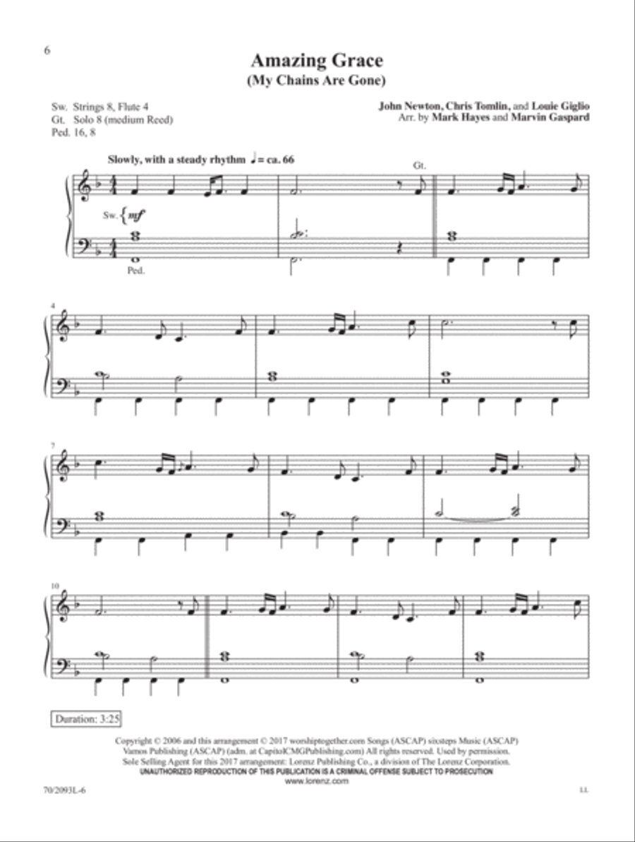 Mark Hayes: Organ Praise and Worship Organ Solo scores gallery preview page 4