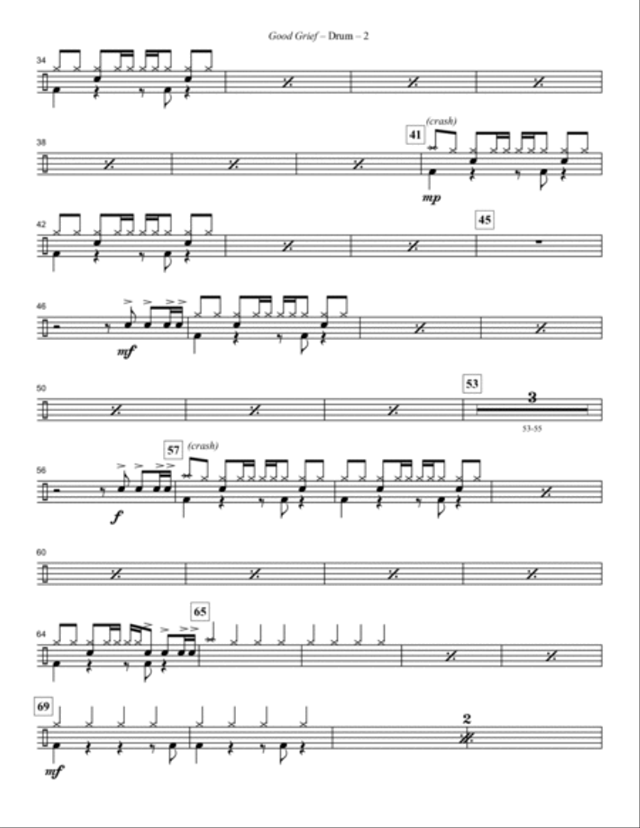 Good Grief - Drums Good Grief - Drums Choir scores gallery preview page 2