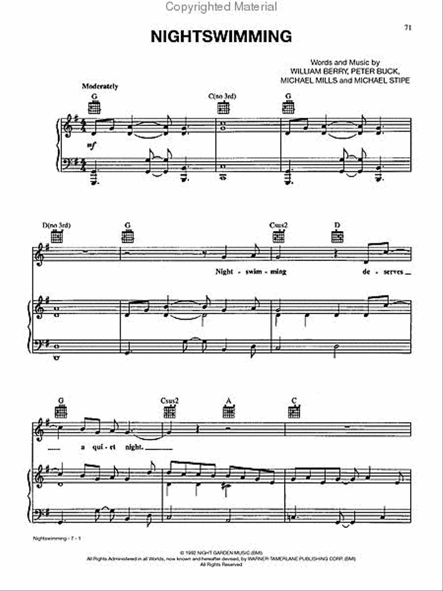 R.E.M. – Sheet Music Anthology Piano, Vocal, Guitar scores gallery preview page 2