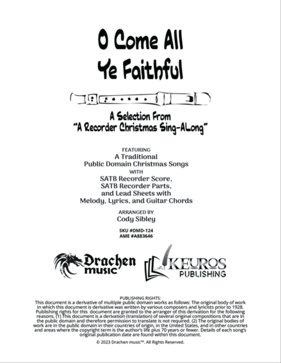 O Come All Ye Faithful Soprano Recorder scores gallery preview page 2