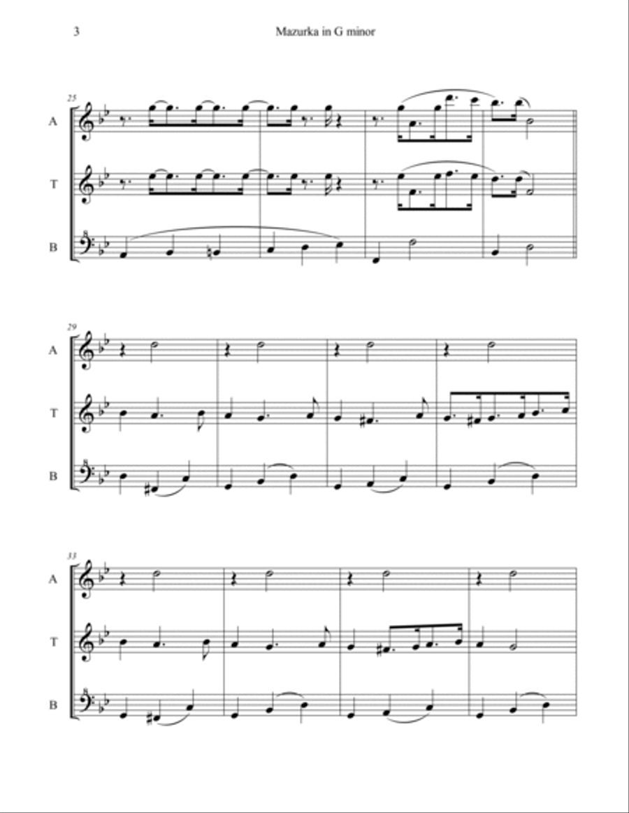 Saint-Saens Mazurka for Recorder Trio Recorder scores gallery preview page 5