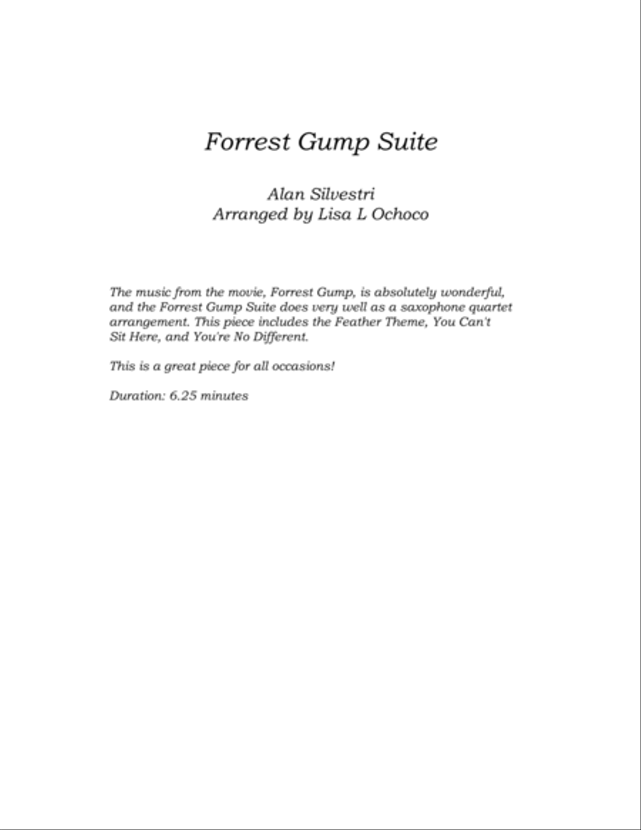 Forrest Gump Suite from the Paramount Motion Picture FORREST GUMP Saxophone Quartet scores gallery preview page 4