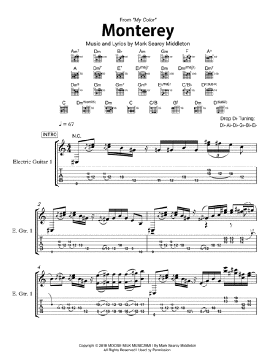 Monterey Electric Guitar scores gallery preview page 1