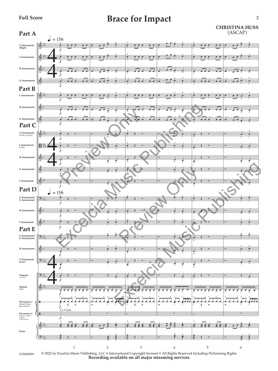 Brace for Impact (Score) Concert Band scores gallery preview page 4