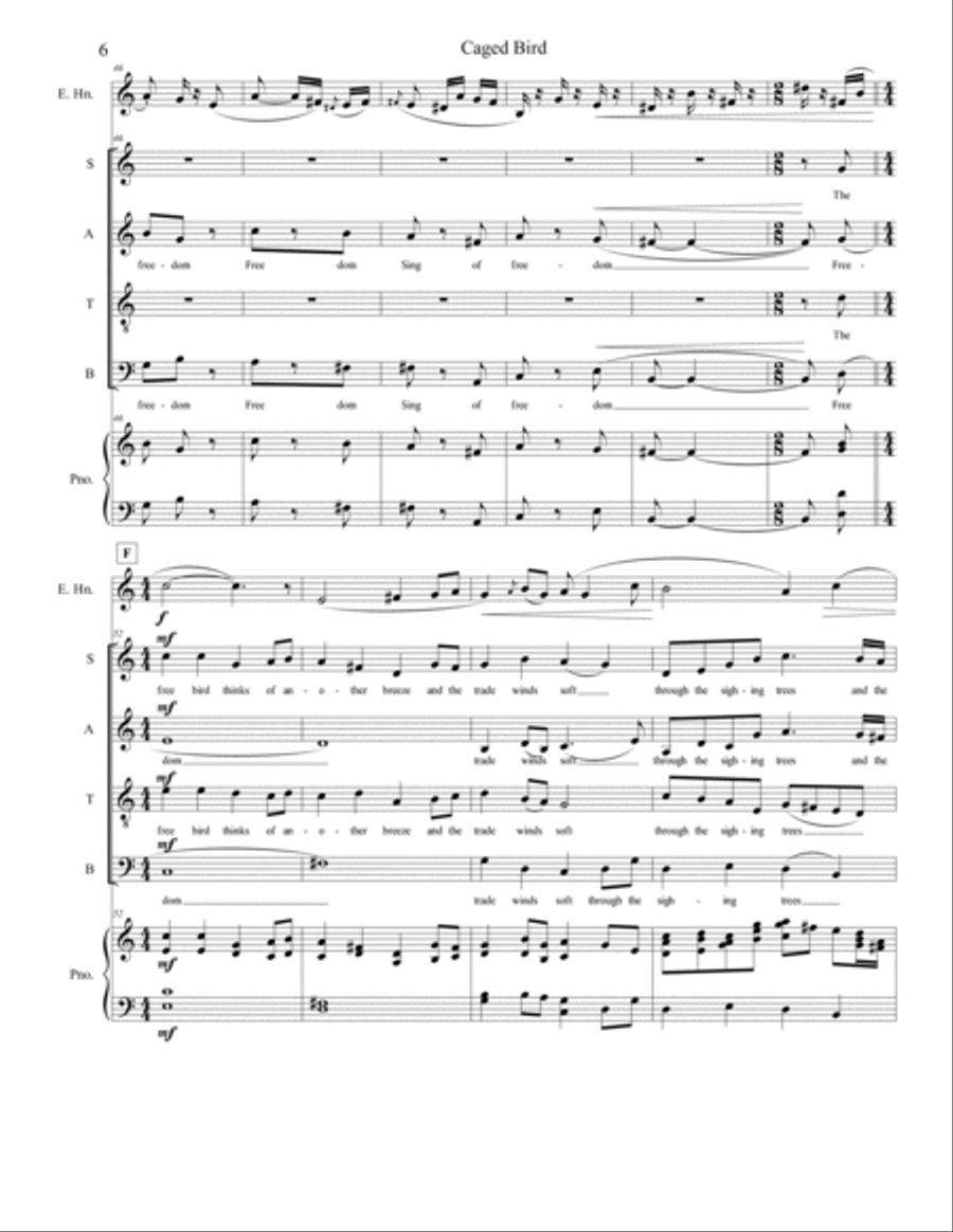 Caged Bird 4-Part scores gallery preview page 6