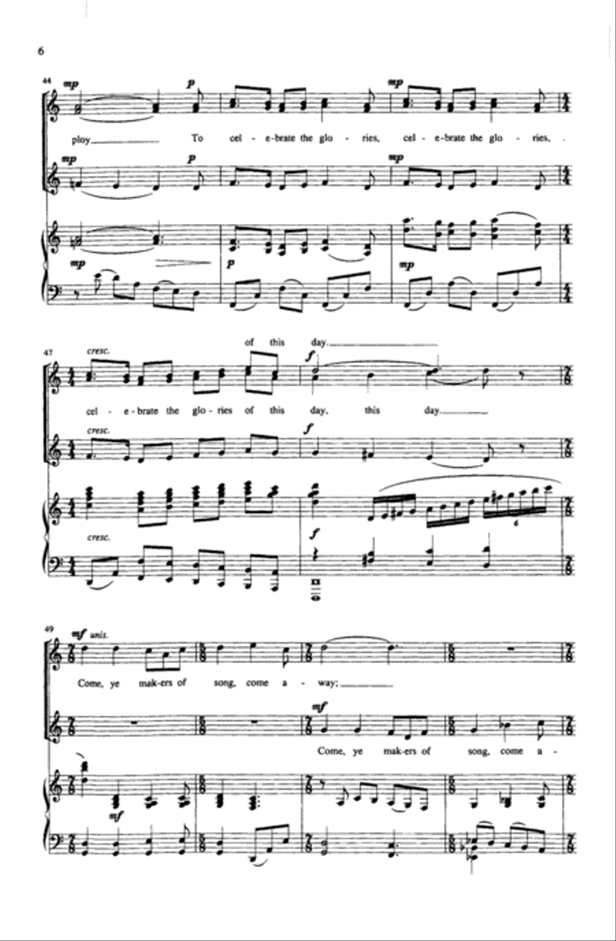 Come, Ye Makers of Song Choir scores gallery preview page 5