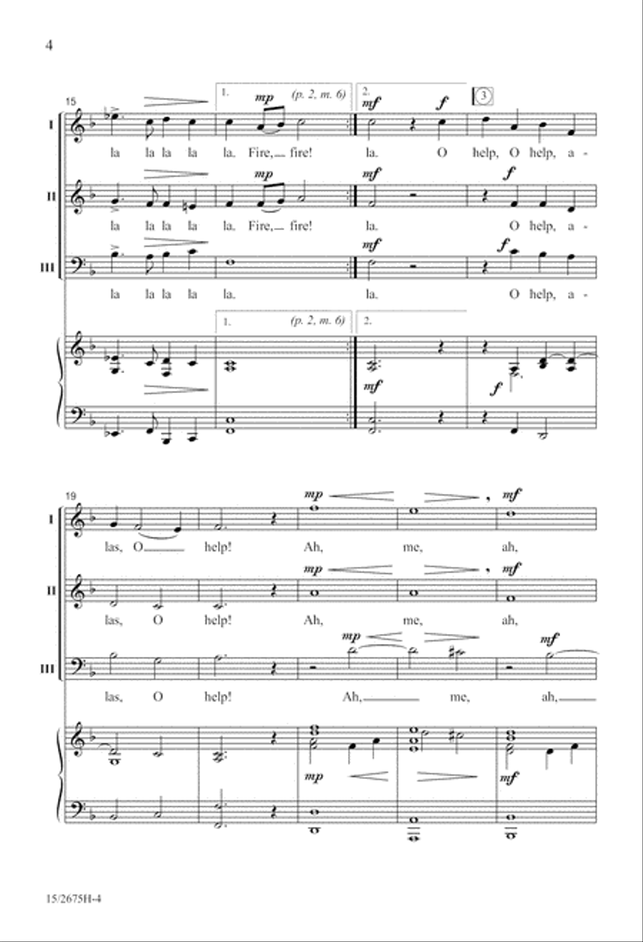 Fire, Fire, My Heart 4-Part scores gallery preview page 5