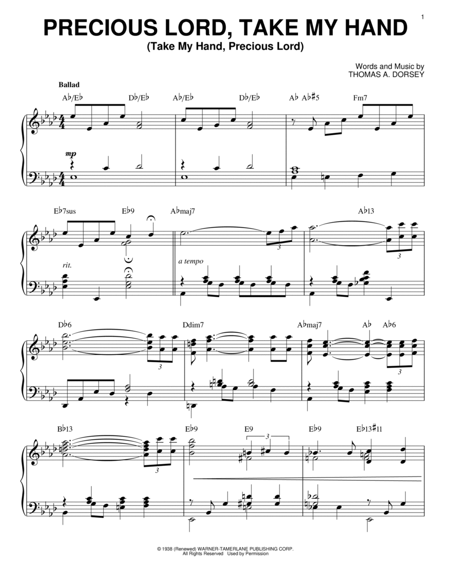 Precious Lord, Take My Hand (Take My Hand, Precious Lord) [Jazz version] (arr. Brent Edstrom)