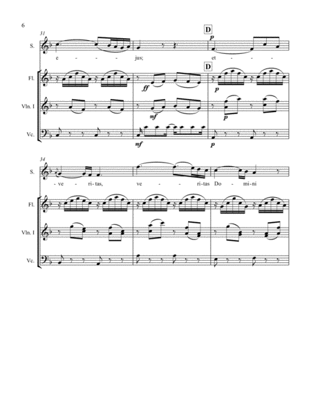 Laudate Dominum from "Vesperae solenne de confessore" K.399 for Solo Soprano, Flute, Violin, & Cello image number null
