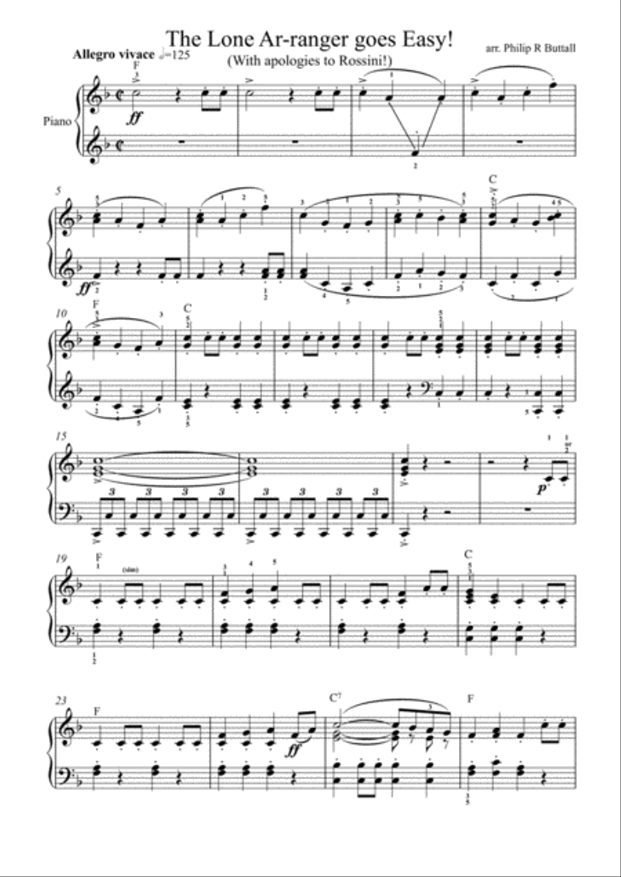 The Lone Ar-ranger goes Easy! (Piano Solo) Piano Solo scores gallery preview page 2