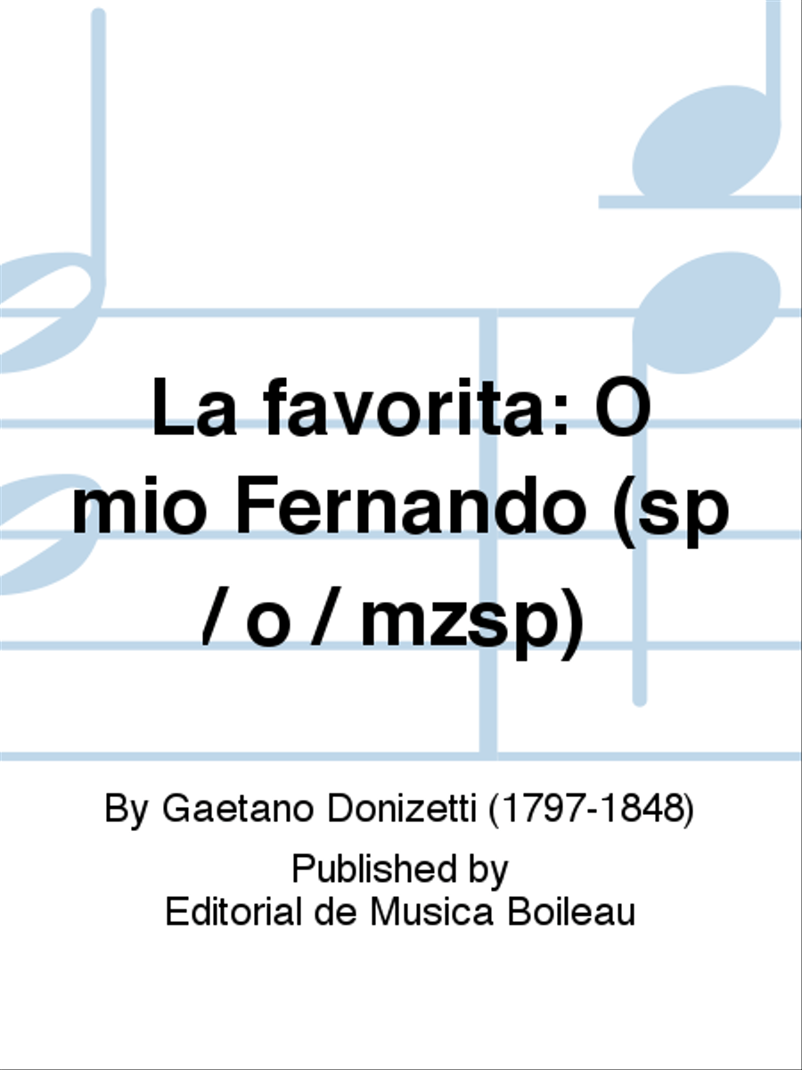 La favorita: O mio Fernando (sp / o / mzsp) Voice Solo scores gallery preview page 1