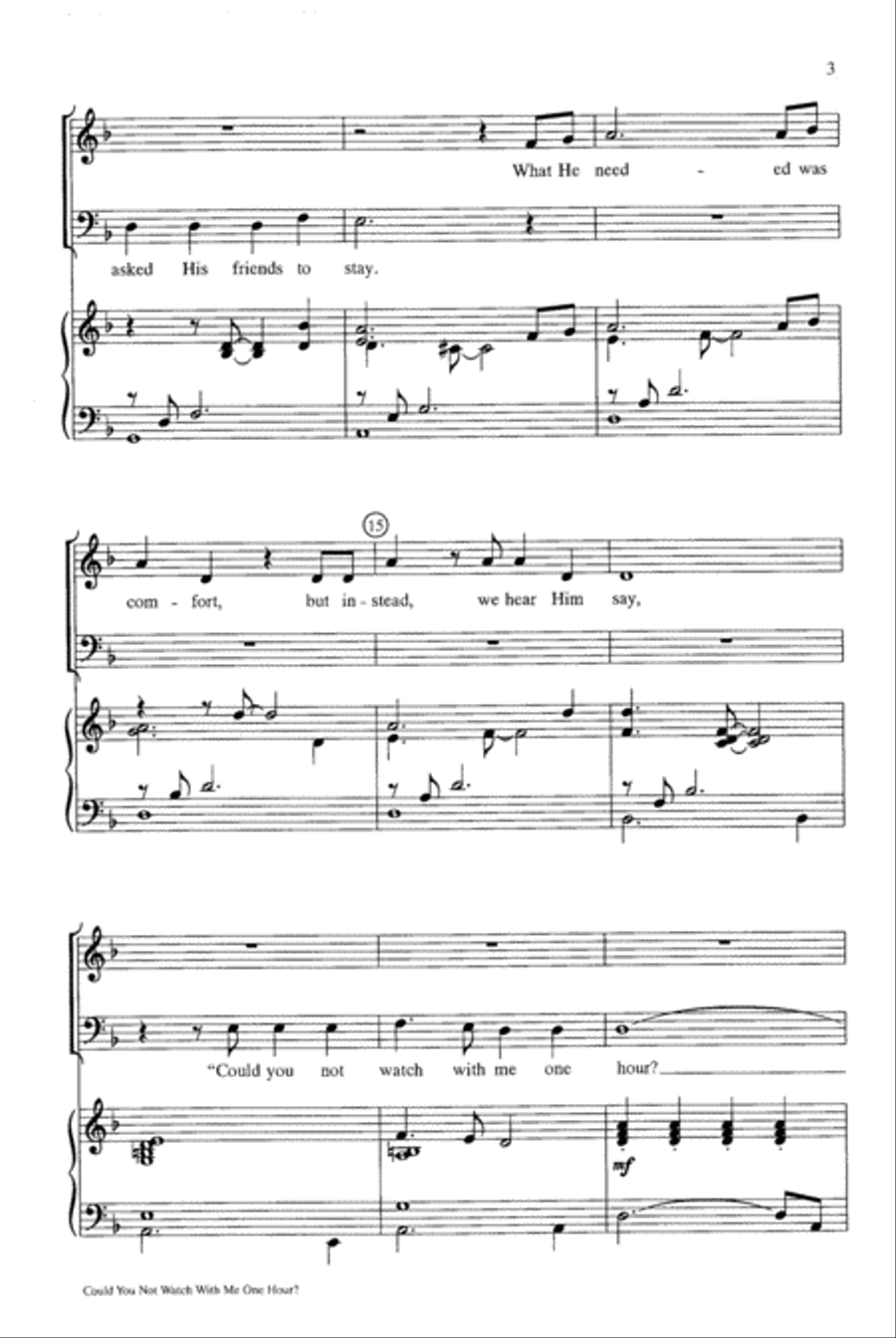 Could You Not Watch with Me One Hour 4-Part scores gallery preview page 3
