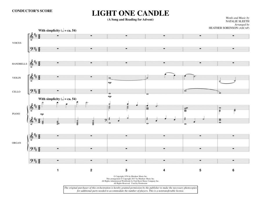 Light One Candle - Full Score Choir scores gallery preview page 1