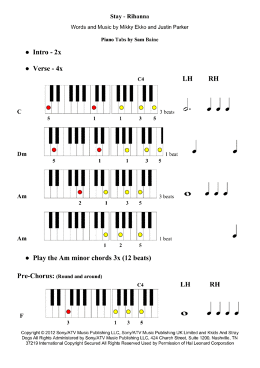 Stay Easy Piano scores gallery preview page 1