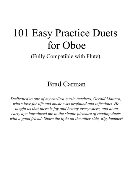 101 Easy Practice Duets for Oboe