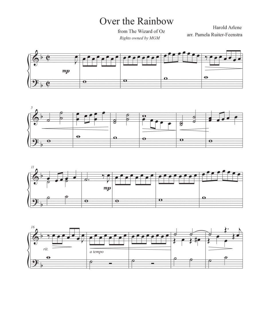 Over The Rainbow Over The Rainbow Carillon scores gallery preview page 1