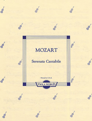 Book cover for Serenata Cantabile K.285 (Viola/Piano)