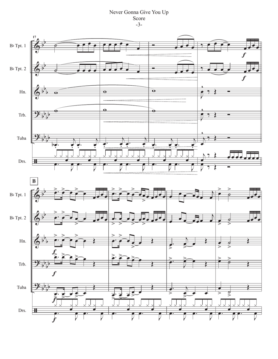 Never Gonna Give You Up Small Ensemble scores gallery preview page 4