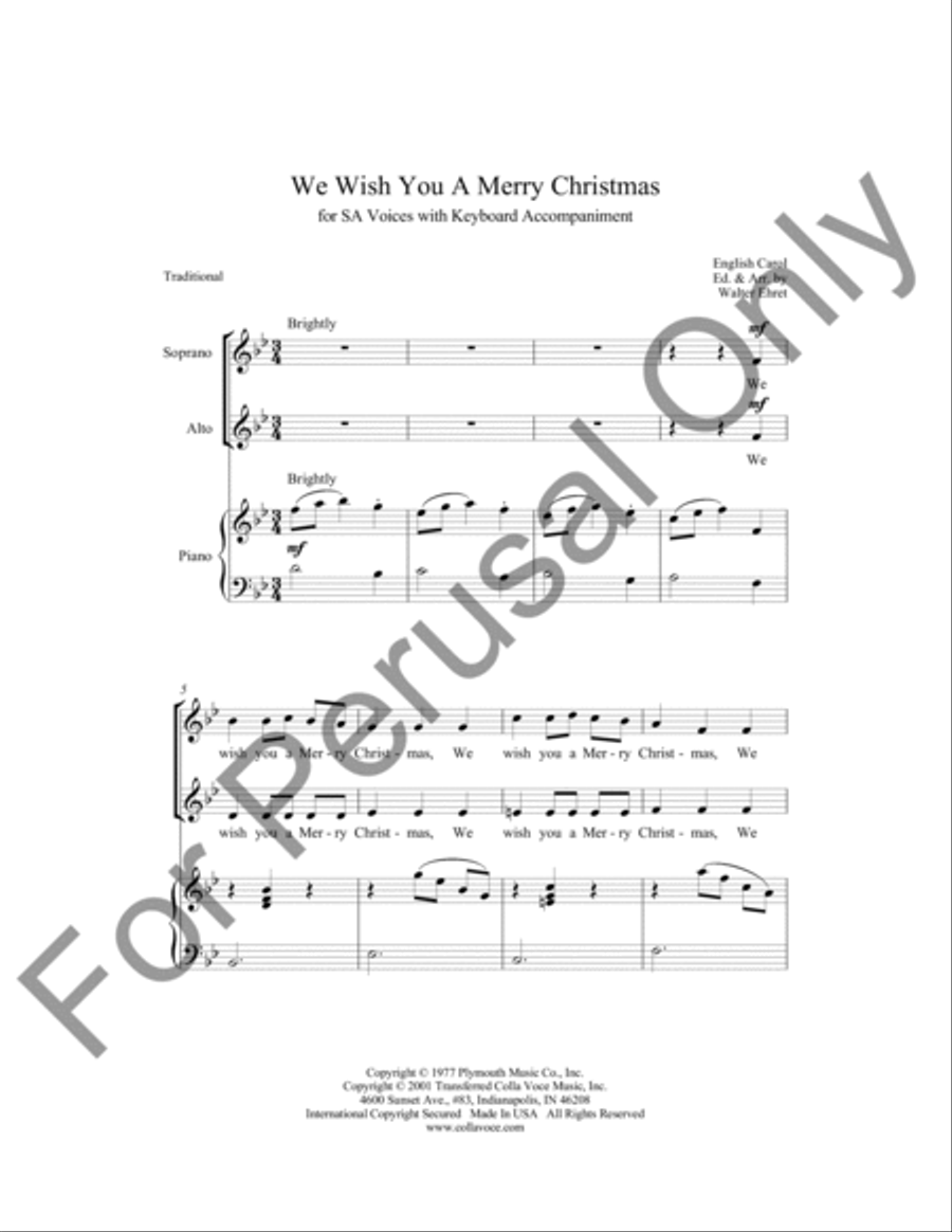 We Wish You A Merry Christmas SA scores gallery preview page 2