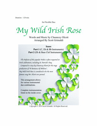 Book cover for My Wild Irish Rose - for Flexible Duo (C, Eb, Bb & Bass Clef Instruments)
