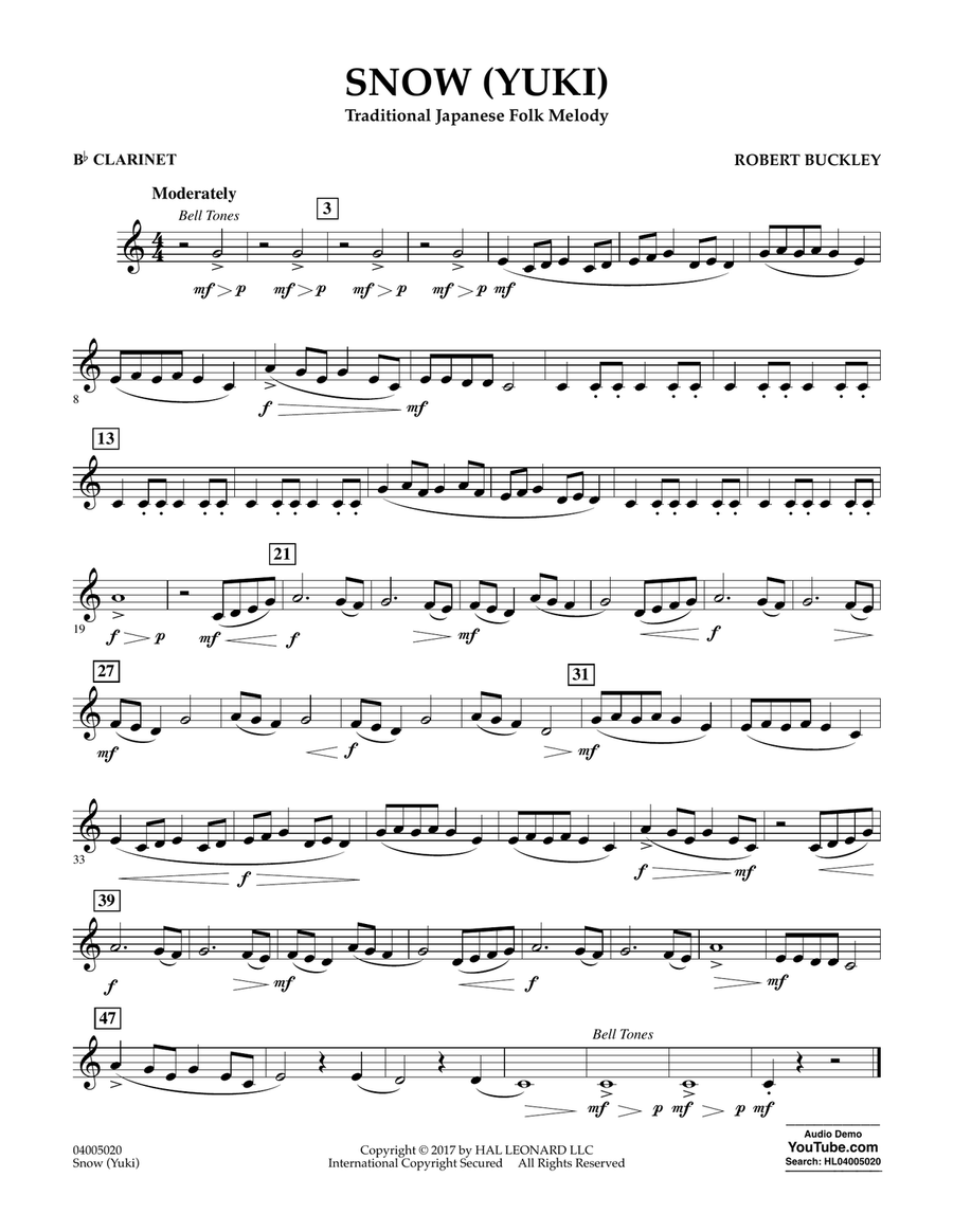 Snow (Yuki) - Bb Clarinet Concert Band scores gallery preview page 1