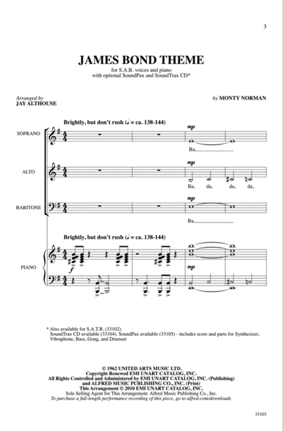 James Bond Theme 3-Part scores gallery preview page 2