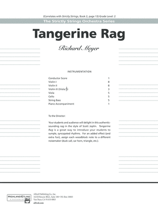Book cover for Tangerine Rag: Score