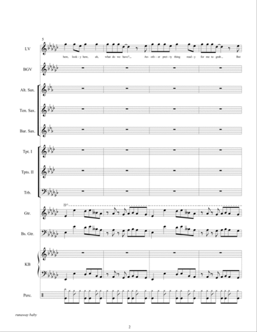 Runaway Baby Tenor Saxophone scores gallery preview page 4