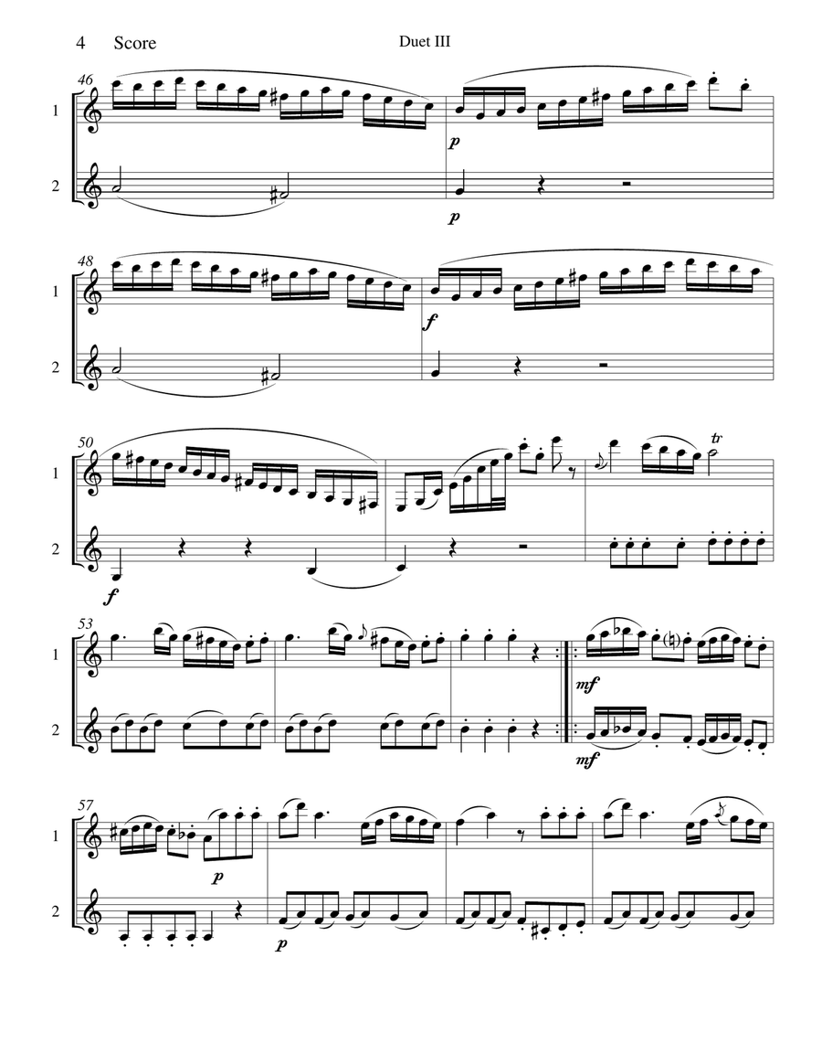 Duos for Two Clarinets - Michel Yost Opus 5 #3 Clarinet Duet scores gallery preview page 4