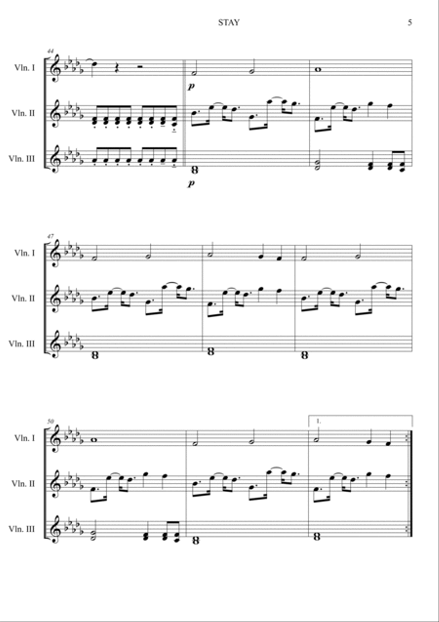 Stay Stay Violin scores gallery preview page 5