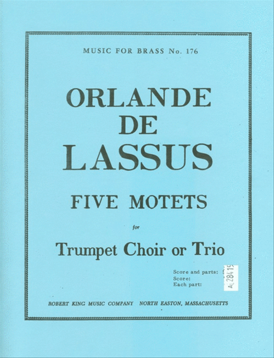 5 Motets From 'magnus Opus Musicum' (trumpets 3) Trumpet scores gallery preview page 1