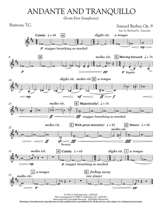 Andante and Tranquillo (from First Symphony) - Baritone T.C.