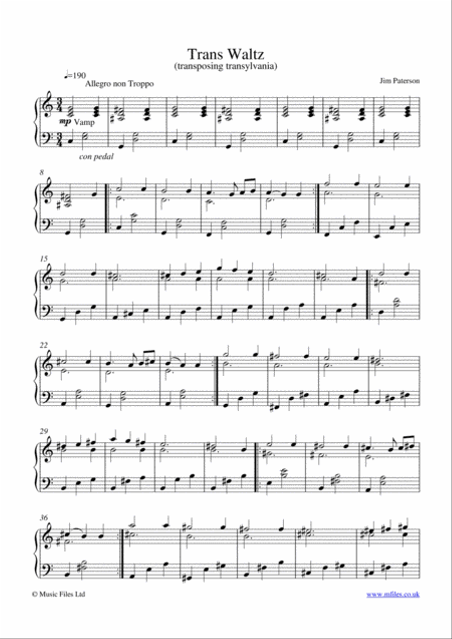 Trans Waltz Trans Waltz Piano Solo scores gallery preview page 1