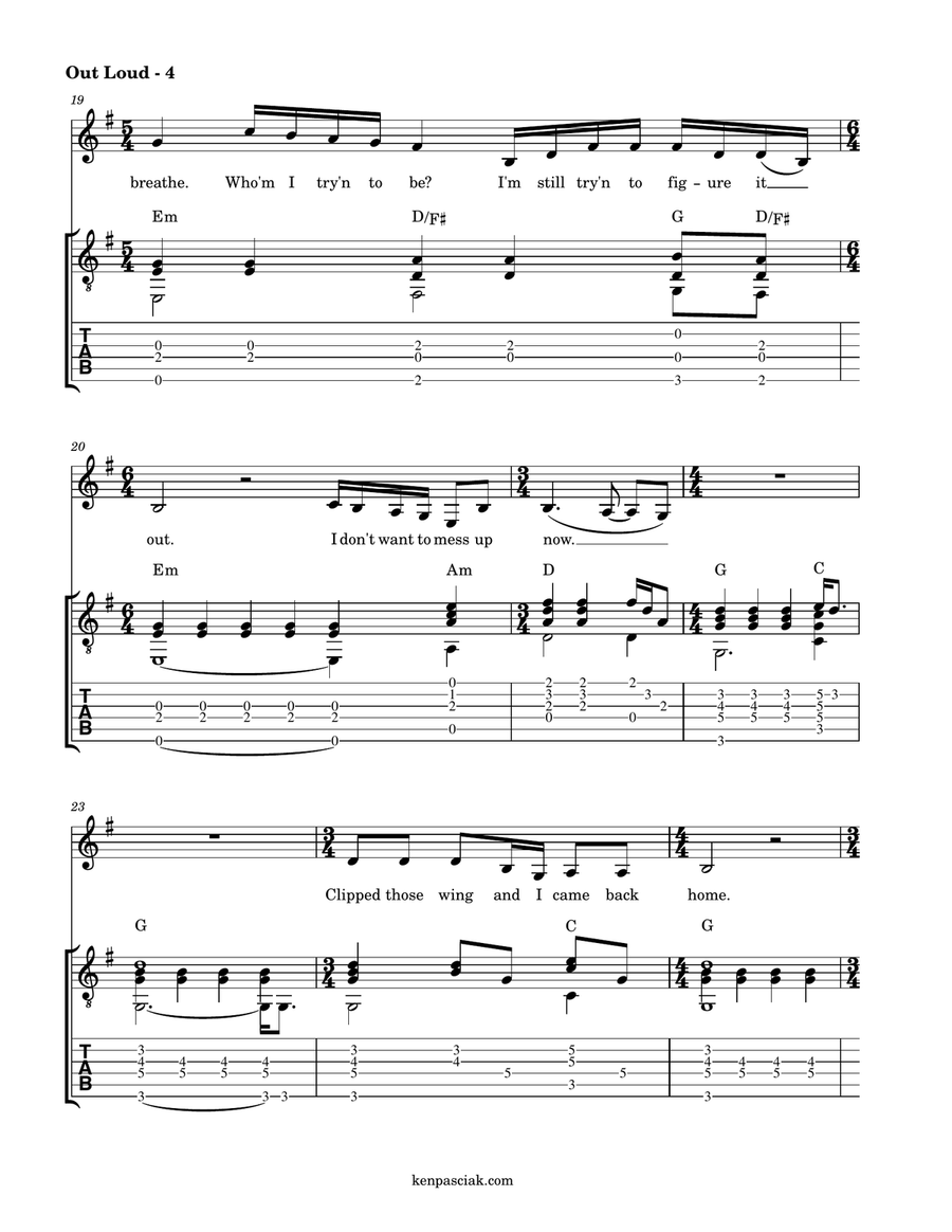 Out Loud Out Loud Acoustic Guitar scores gallery preview page 6