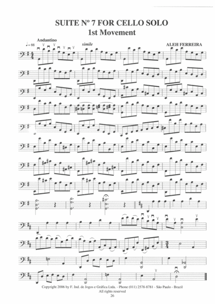 Suite No 7 for Cello Solo image number null