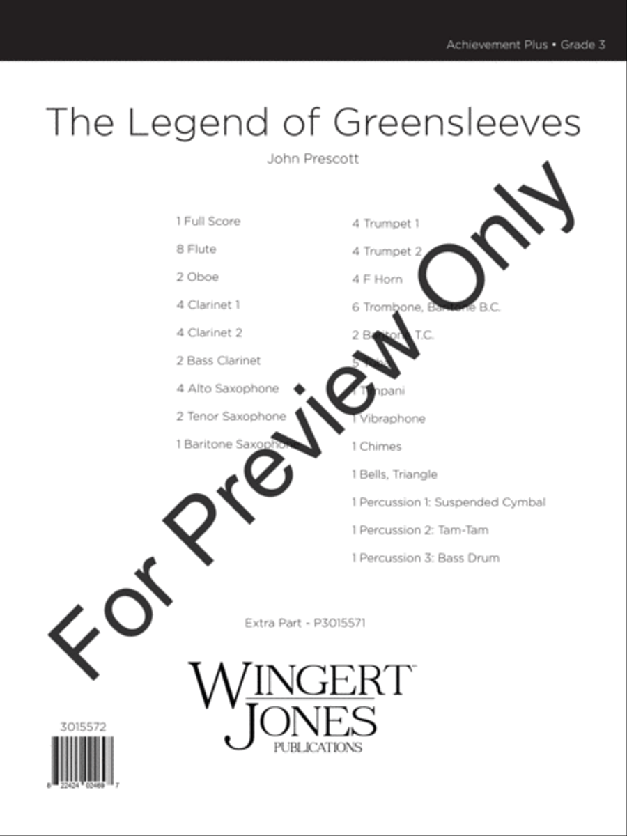 The Legend Of Greensleeves (Score) Concert Band scores gallery preview page 2