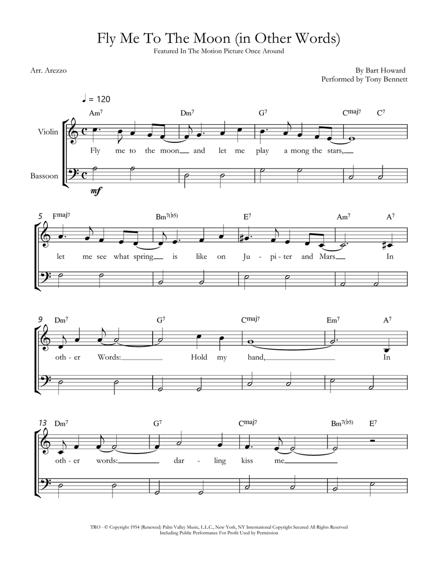 Fly Me To The Moon (In Other Words) Bassoon scores gallery preview page 1