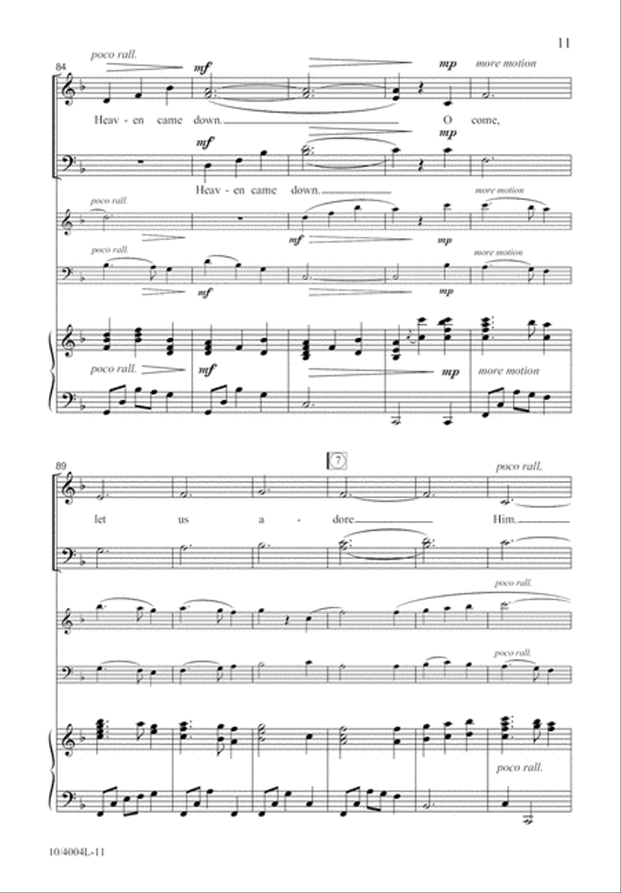Heaven Came Down Tonight 4-Part scores gallery preview page 11