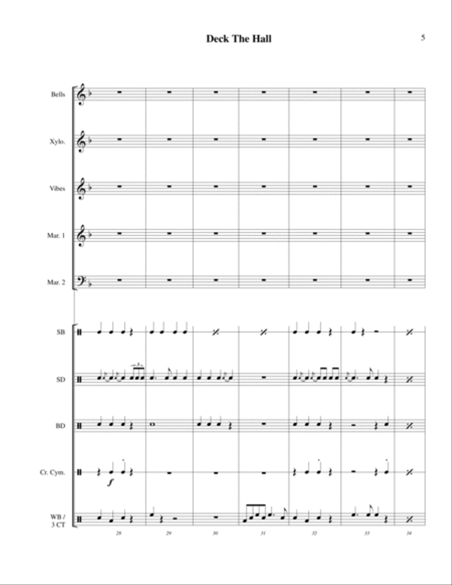 Deck The Hall for Percussion Ensemble image number null