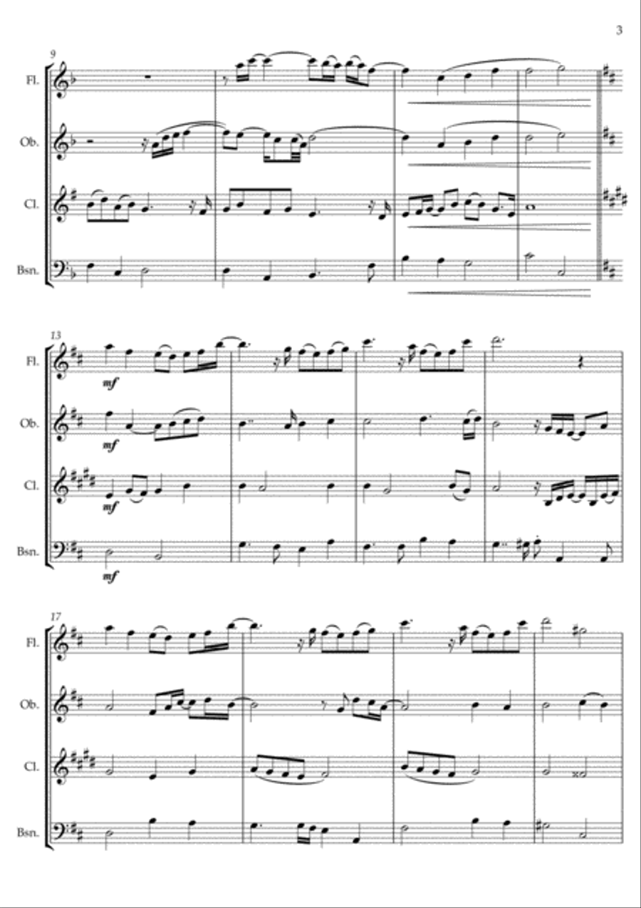 Grown-Up Christmas List Woodwind Quartet scores gallery preview page 3