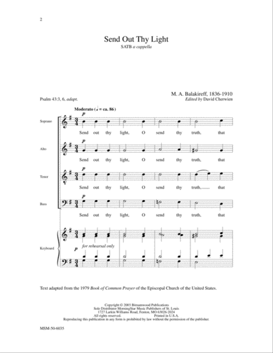 Send Out Thy Light 4-Part scores gallery preview page 2
