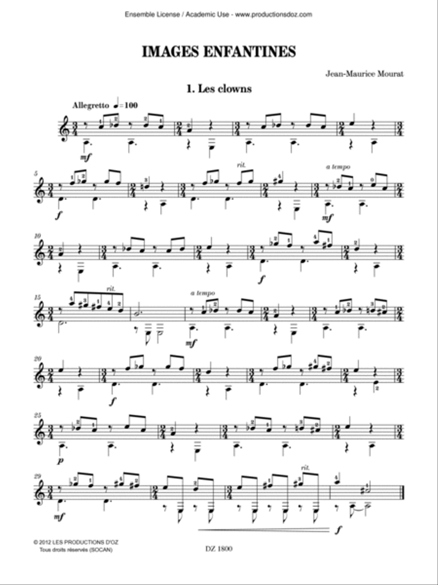Images enfantines Classical Guitar scores gallery preview page 3