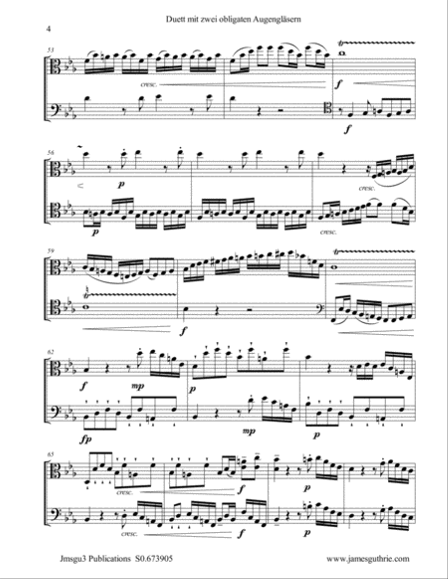 Beethoven: Duet WoO 32 for Viola & Cello String Duet scores gallery preview page 4