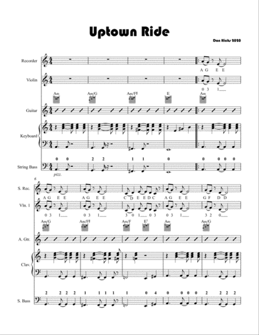 Uptown Ride Uptown Ride Small Ensemble scores gallery preview page 1