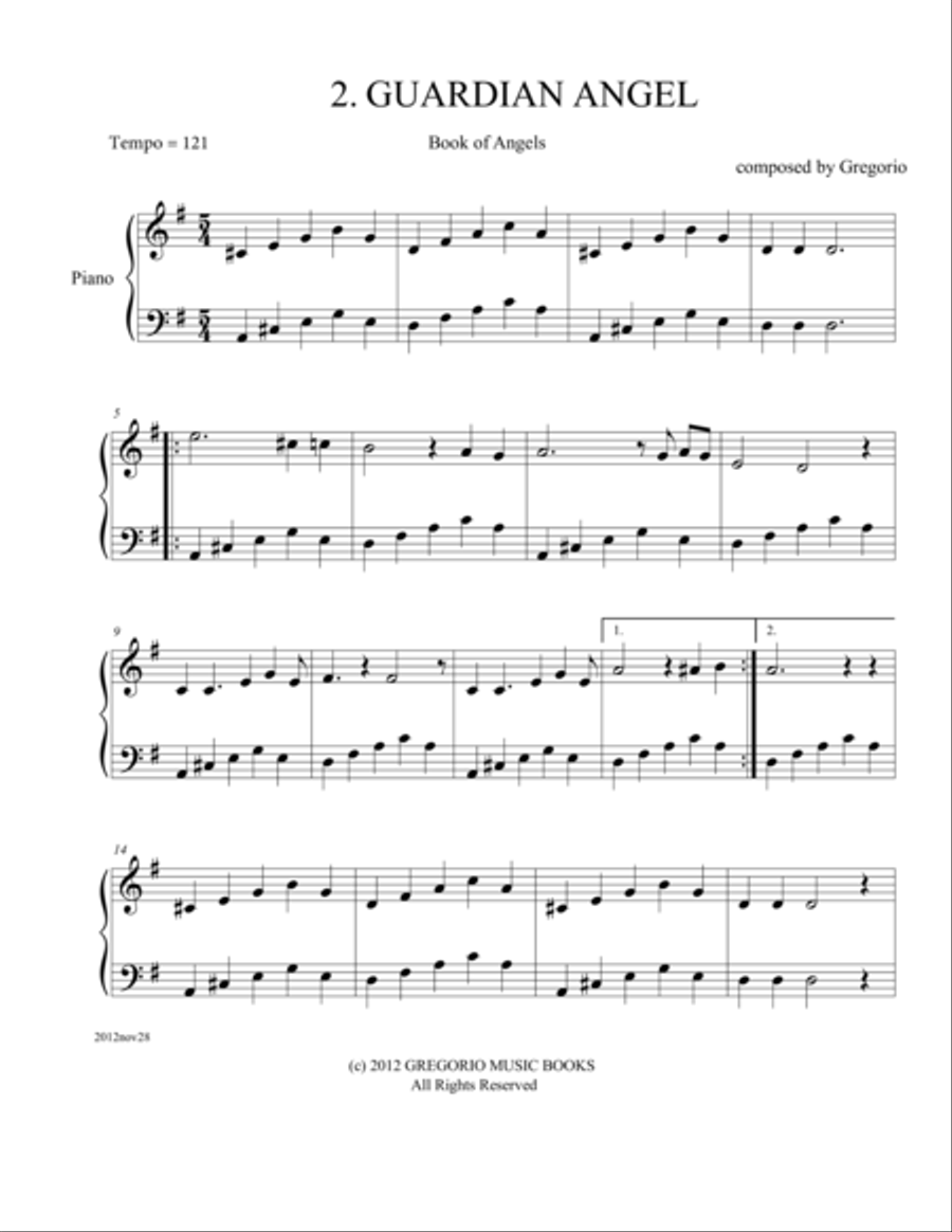 Book of Angels Piano Solo scores gallery preview page 3