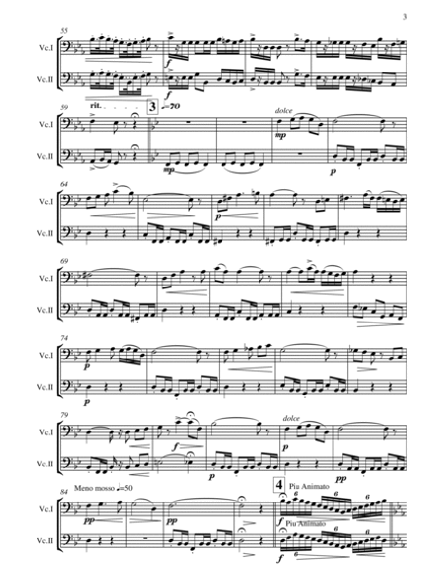 Polonaise de Concert - Paul Rougnon - for 2 Cellos Duet String Duet scores gallery preview page 6