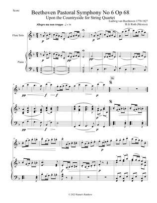 Beethoven Pastoral Symphony No 6 Countryside Flute Solo and Piano