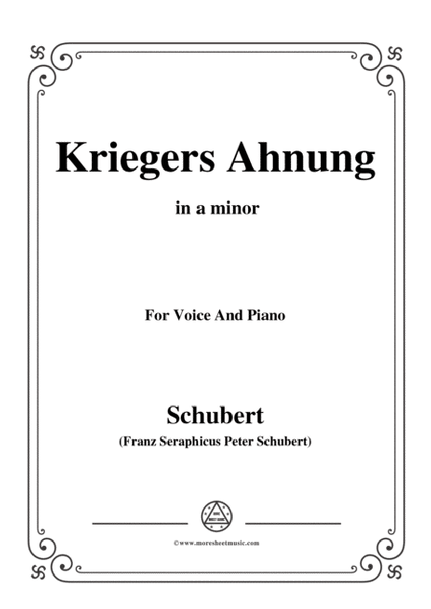 Schubert-Kriegers Ahnung,in a minor,for Voice&Piano image number null