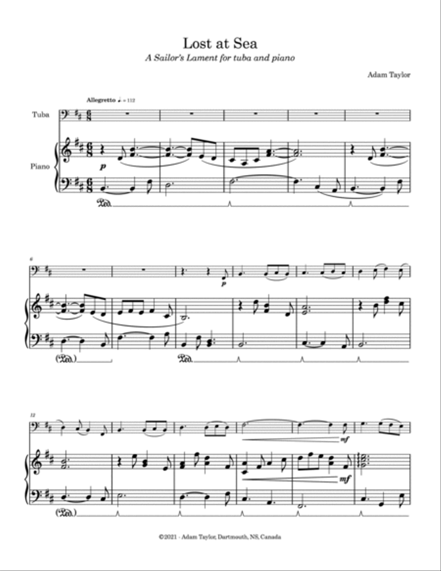 Lost at Sea (A Sailor's Lament) Piano scores gallery preview page 3